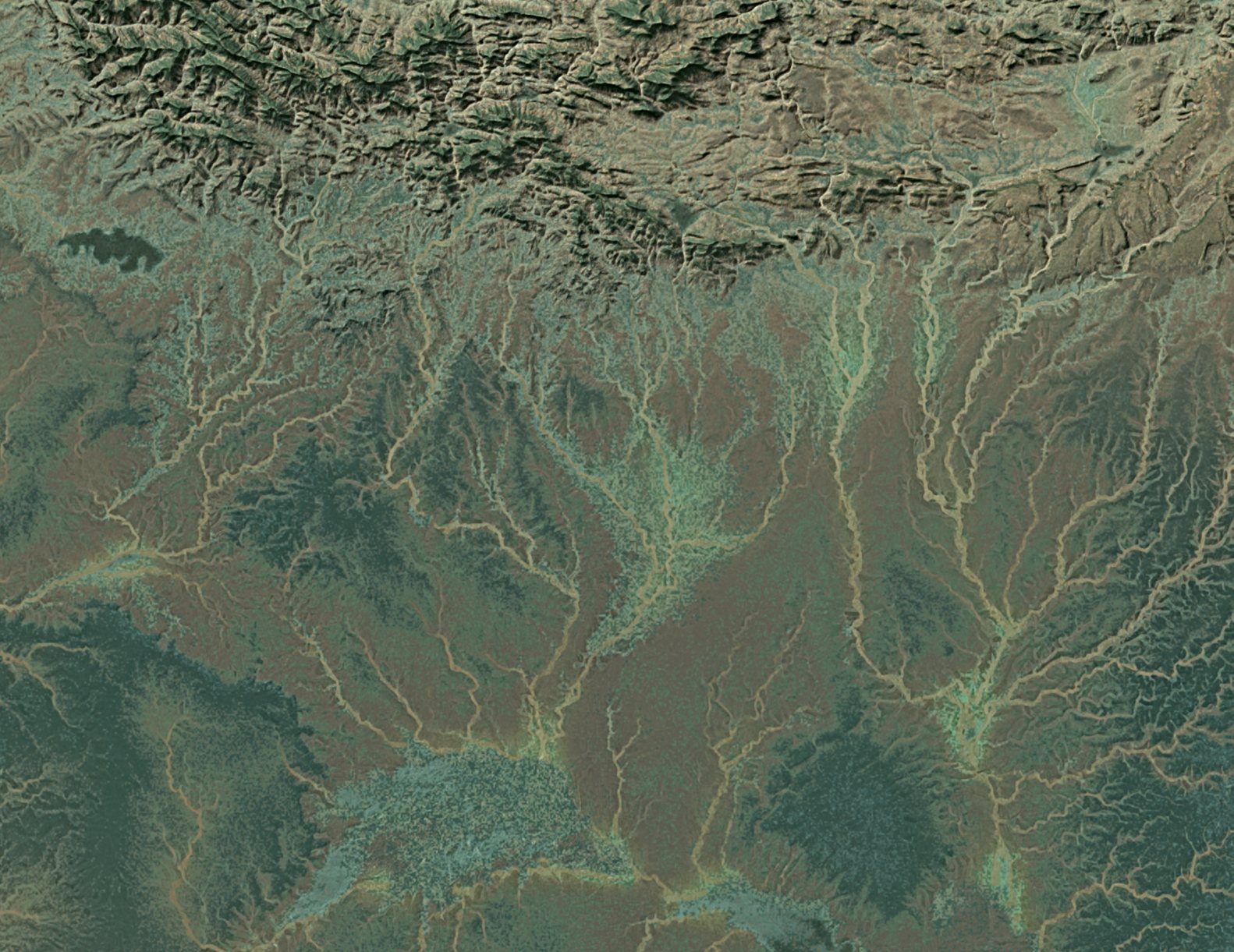 Humid highlands with braided rivers